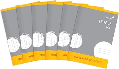 Silvine A4 Ledger Double Entry 32 Pages Pack of 6 SJA4L-P