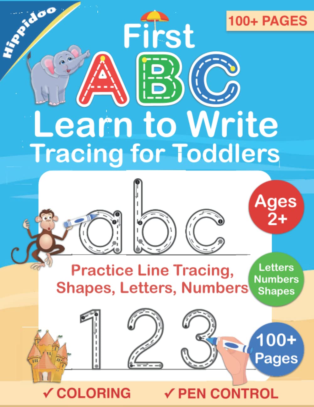 tracing for toddlers first learn to write workbook practice line tracing pen control to trace and write abc letters numbers and shapes learn pen words math for preschool kindergarten