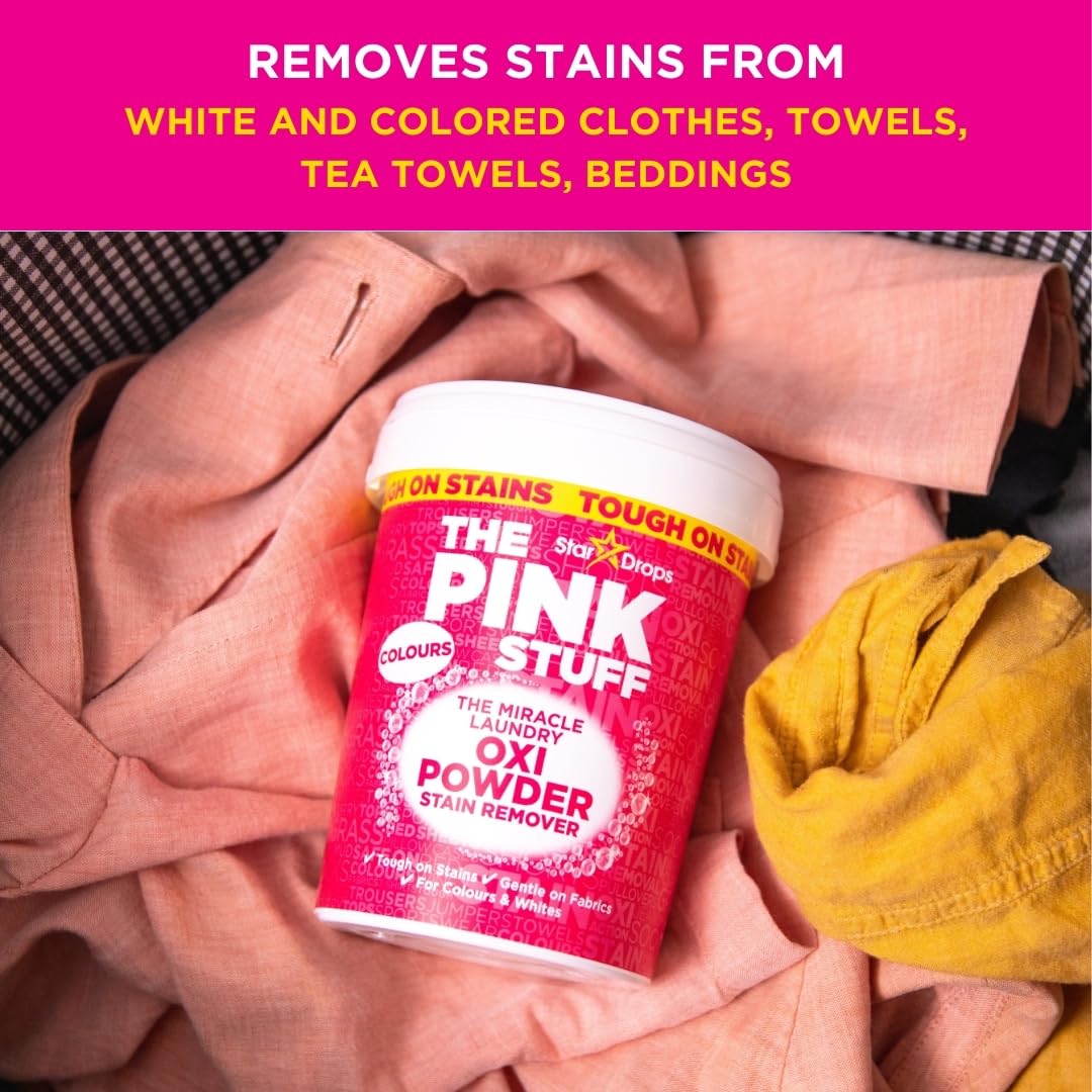 Stardrops The Pink Stuff Miracle Laundry Oxi Powder Stain Remover for Colours, 1kg