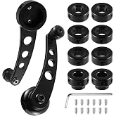 Veemoon 2 Pcs Car Window Crank Handle Replacement Winder Rocker | Black Aluminum Alloy 4.52in Universal Car Window Crank Handles, Auto Classic Cars &amp; Trucks Door Interior Upgrades Accessories