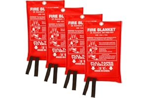 AKSIPO Fire Blanket for Home and kitchen, Fiberglass Emergency Fire Blanket Fire Suppression Blanket, Flame Retardant Fire Safety Blanket for Kitchen Home House Car Office Warehouse, 4 Pack (39.3" x 39.3")