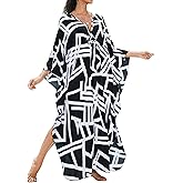Yanziliu Kaftan Dress for Women,2025 Plus Size Hawaiian Batwing Sleeve Beach Cover Up Summer Swimsuit Dresses
