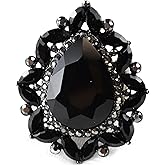 NYFASHION101 Women's Teardrop Stone Studs Fashion Stretch Ring