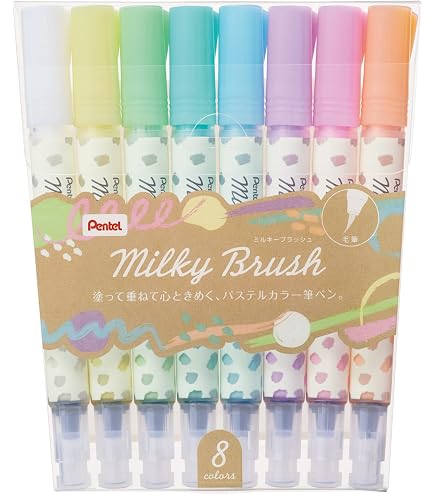 Pentel Arts Sign Pen Twin Brush 6er Pack – Pinselstifte Mit Breiter & Feiner Spitze | Wasserbasierte Tinte, Mischbar | Ideal Für Lettering & Illustrationen