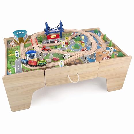 squirrel play wooden train set