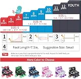 Nattork Kids Roller Skates Blue Adjustable Sizes Indoor Outdoor Light Up Wheels view 5