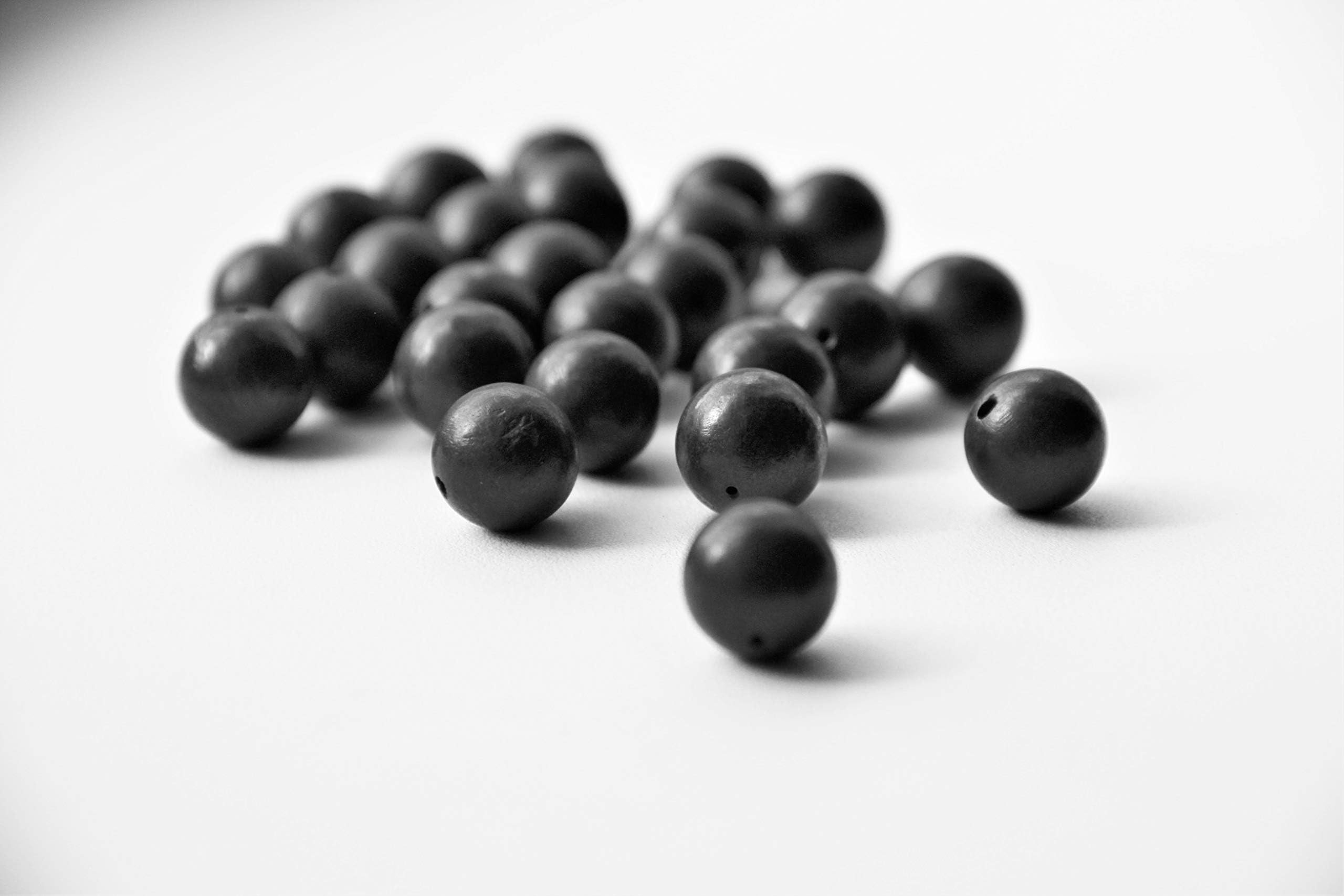 Karelian Heritage Shungite Loose Beads Set of 10 Pcs, Natural Black Stone Jewelry Supplies