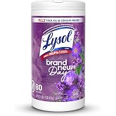Lysol Disinfecting Wipes, Multi-Surface Cleaner, Lavender, 80 ct. | All Purpose Cleaner, Sanitizing, Deodorizing, Apartment Essentials, Back To School Cleaning Supplies, Kitchen &amp; Bathroom Wipe