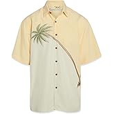 Bamboo Cay - Hurricane Palm, Embroidered Tropical Style Palm Color Men's Shirt