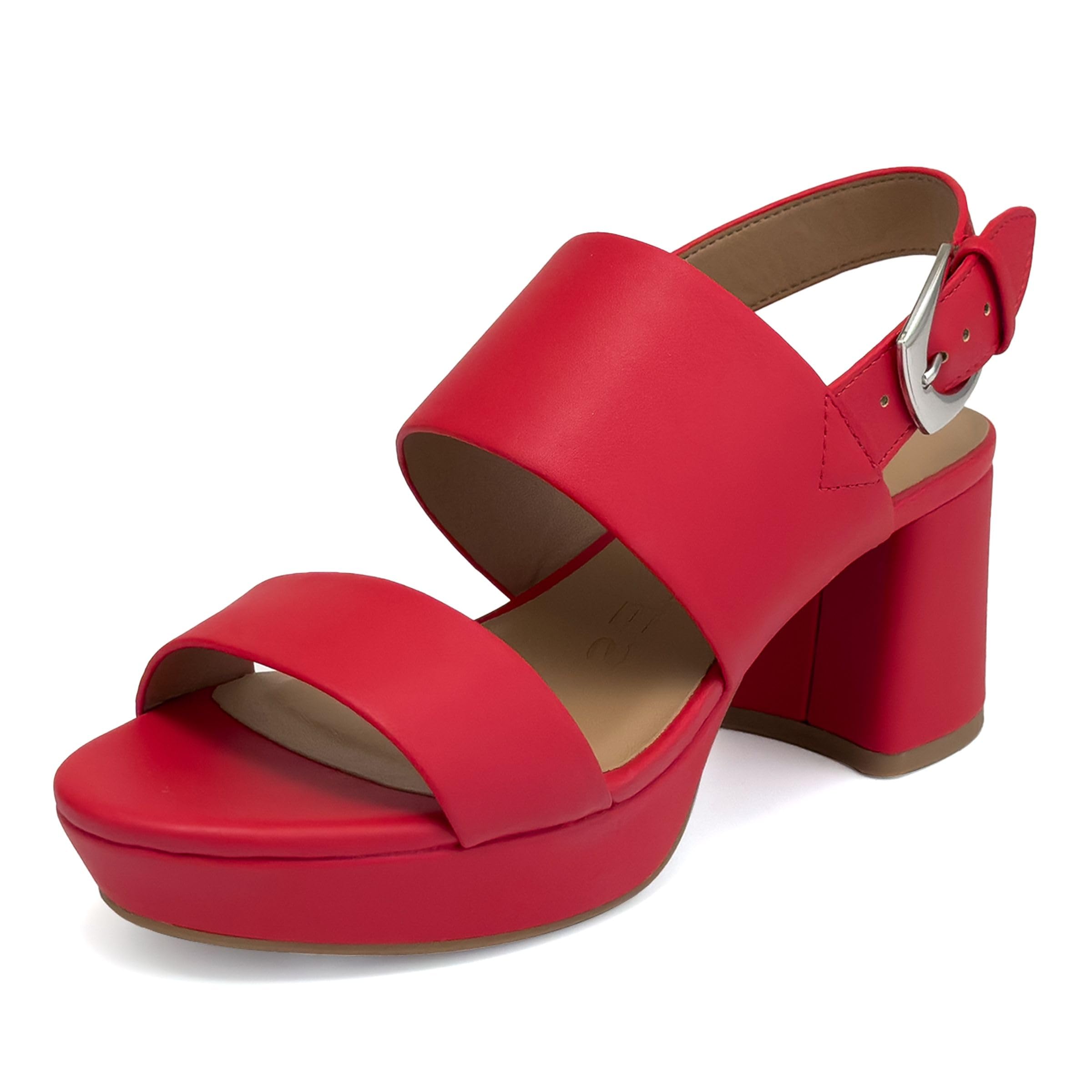 Aerosoles Women's Camilia Platform Sandal, Red Faux Soft Leather, 6.5W Image
