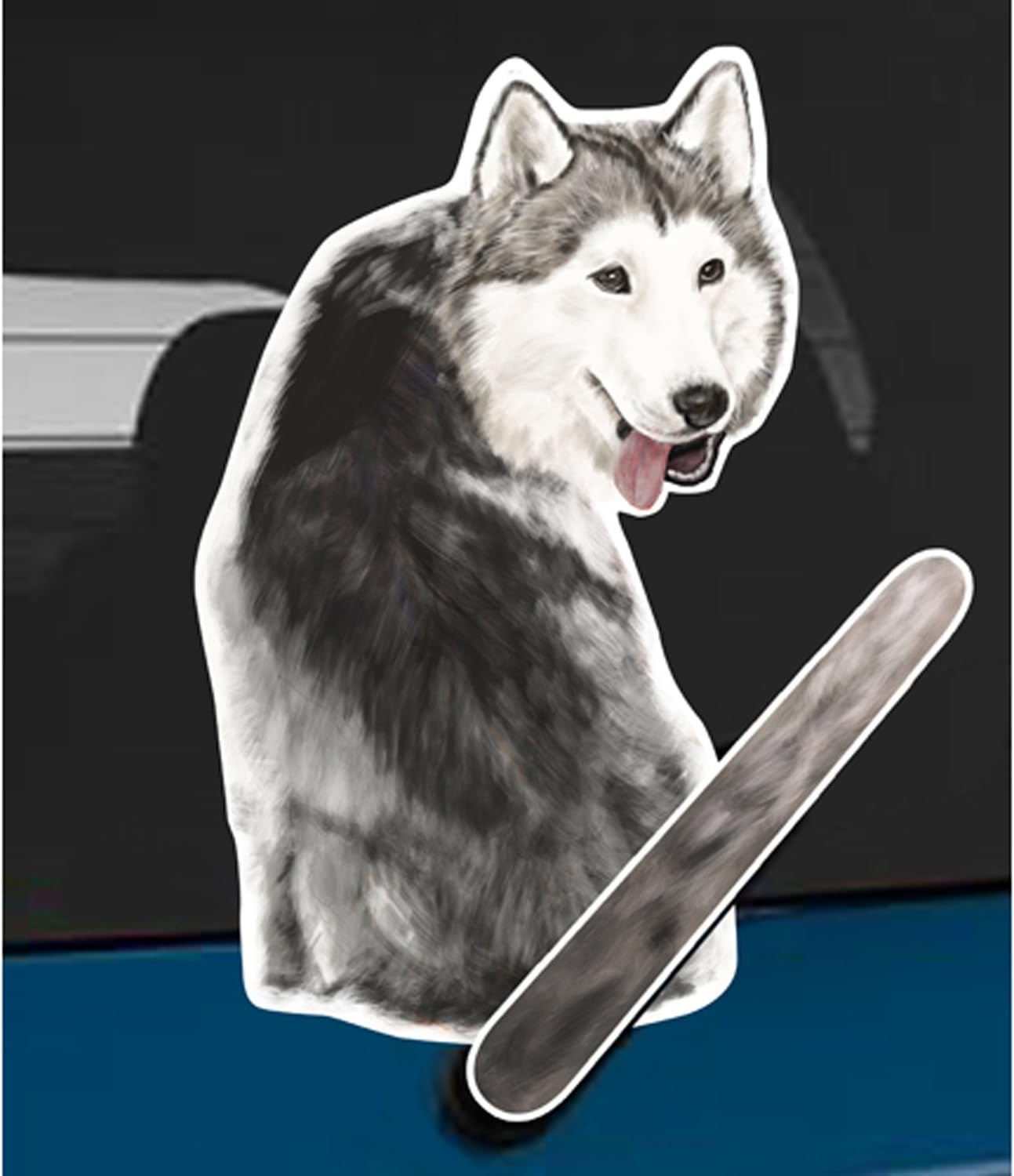Wagging Wipers Siberian Husky Dog car Rear Wiper Sticker Decal