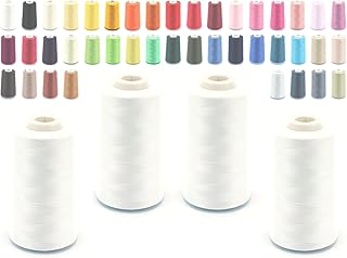 Schnoschi 4 Konen Overlockgarn 40/2 (120), 5000 Yard (4570 Meter), Nähgarn, weiß