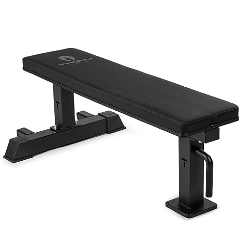 Titan Fitness Elite Series Single Post Flat Bench, Thick
