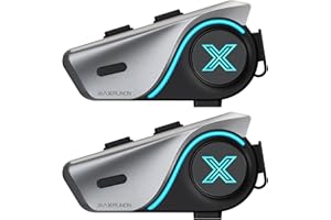 MAXRUNON D9 Motorcycle Bluetooth Headset with Audio Multitasking, 1000m Helmet Intercom, Bluetooth 5.3, Noise Canceling, Univ