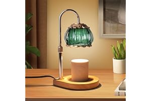 GR8GARDENS Candle Warmer Lamp with Timer,Dimmable Candle Warmer Light Adjustable Height Warmer Glass Lantern, Gifts for Women House Warming New Home Bedroom Decoration,Green