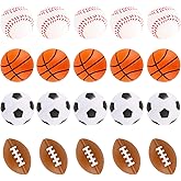 Mini Sport Stress Ball 20 Packs Sport Party Supplies Small Foam Squeeze Anxious Toy Baseball Basketball Football Soccer Squishy Ball for Kids School Carnival Reward Sport Party Decorations