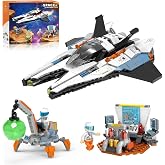 Interstellar Spaceship Building Set with Astronaut Minifigures 502 PCS | Space Exploration Shuttle Toy with Mining Mech &amp; Research Lab, STEM Educational Gift for Boys Girls Kids Age 8 9 10 11 12+