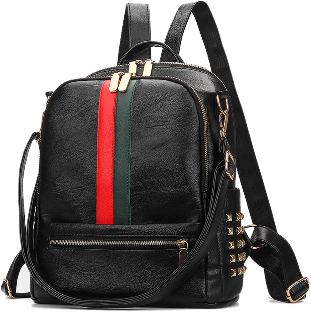 Backpack Purse For Women PU Leather Rucksack Fashion Small Daypack Travel Shoulder Bag Tote Handbag