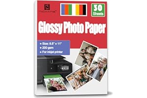 NICKANG Glossy Photo Paper 8.5x11, 53 LB/200 gsm, 30 Sheets, Letter Size, Photo Paper for Inkjet Printer, Photo Printer Paper