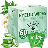 60PCS Tea Tree Oil Eyelid Wipes – Individually Wrapped Eye Lid Cleaning Wipes,Soothing For Sensitive Eyes, Stay Hydrated Lid Wipe