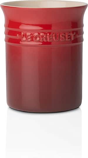 LE CREUSET Bote para espátulas, 1,1 L, Cerámica de gres, Rojo (Cereza