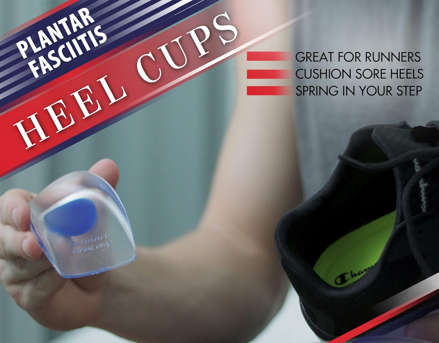 Gel Heel Cups Plantar Fasciitis Inserts - Silicone Heel Cup Pads for Bone Spurs Pain Relief Protectors of Your Sore or Bruised Feet Best Insole Gels Treatment by Armstrong Amerika (Small): Health & Personal Care