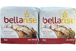 BELLARISE Instant Dry Yeast - 1lb Superior Bread Yeast for Artisan Bread, Bagels, Pizza Crusts, Pretzels, Sweet Dough (2 Pack Red)