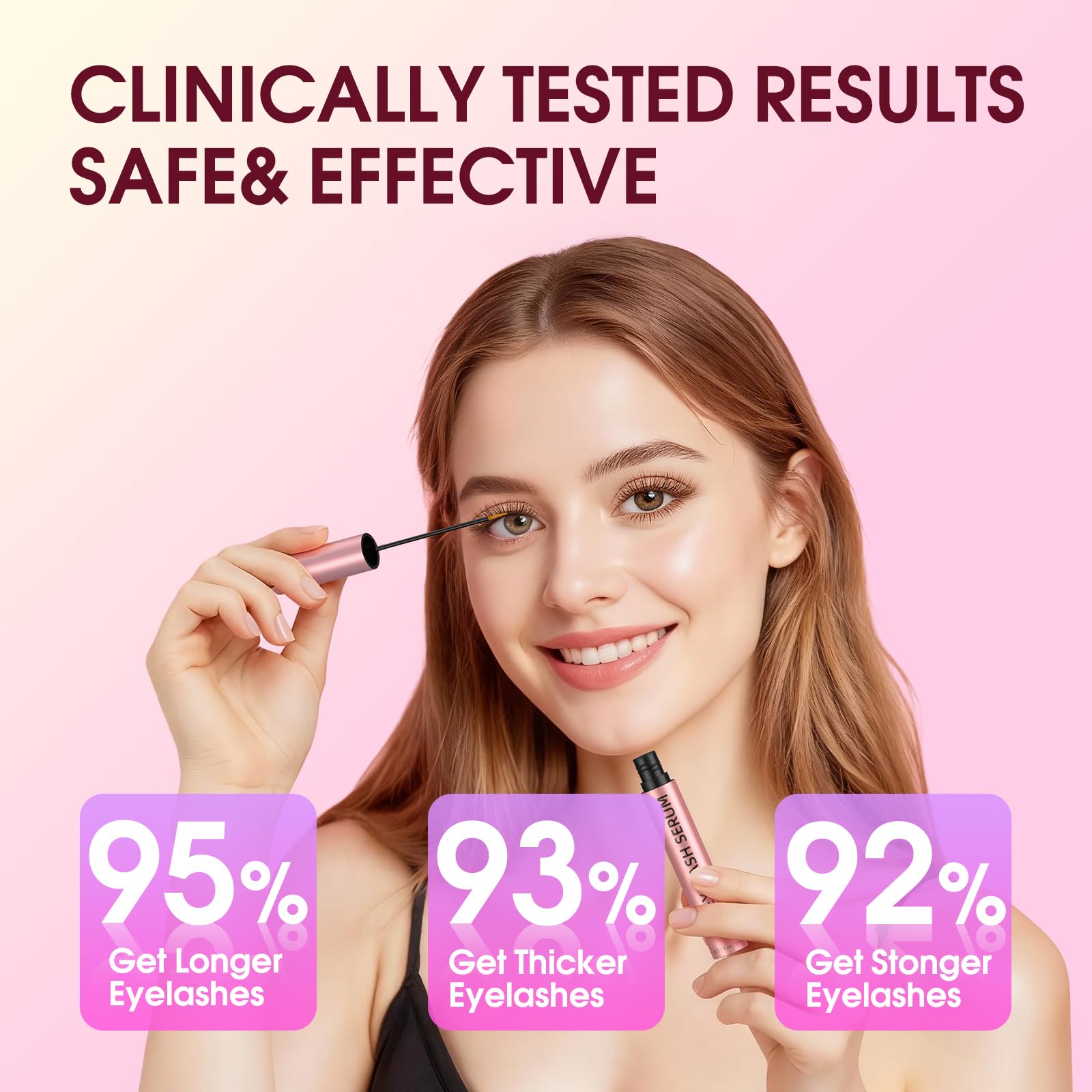 Biysber Lash Serum for Eyelash Growth: Premium Eyelash Growth Serum with Advanced Formula to Boost Longer Fuller and Thicker Lashes and Eyebrows - Gentle & Vegan for Sensitive Eyes (5 mL)