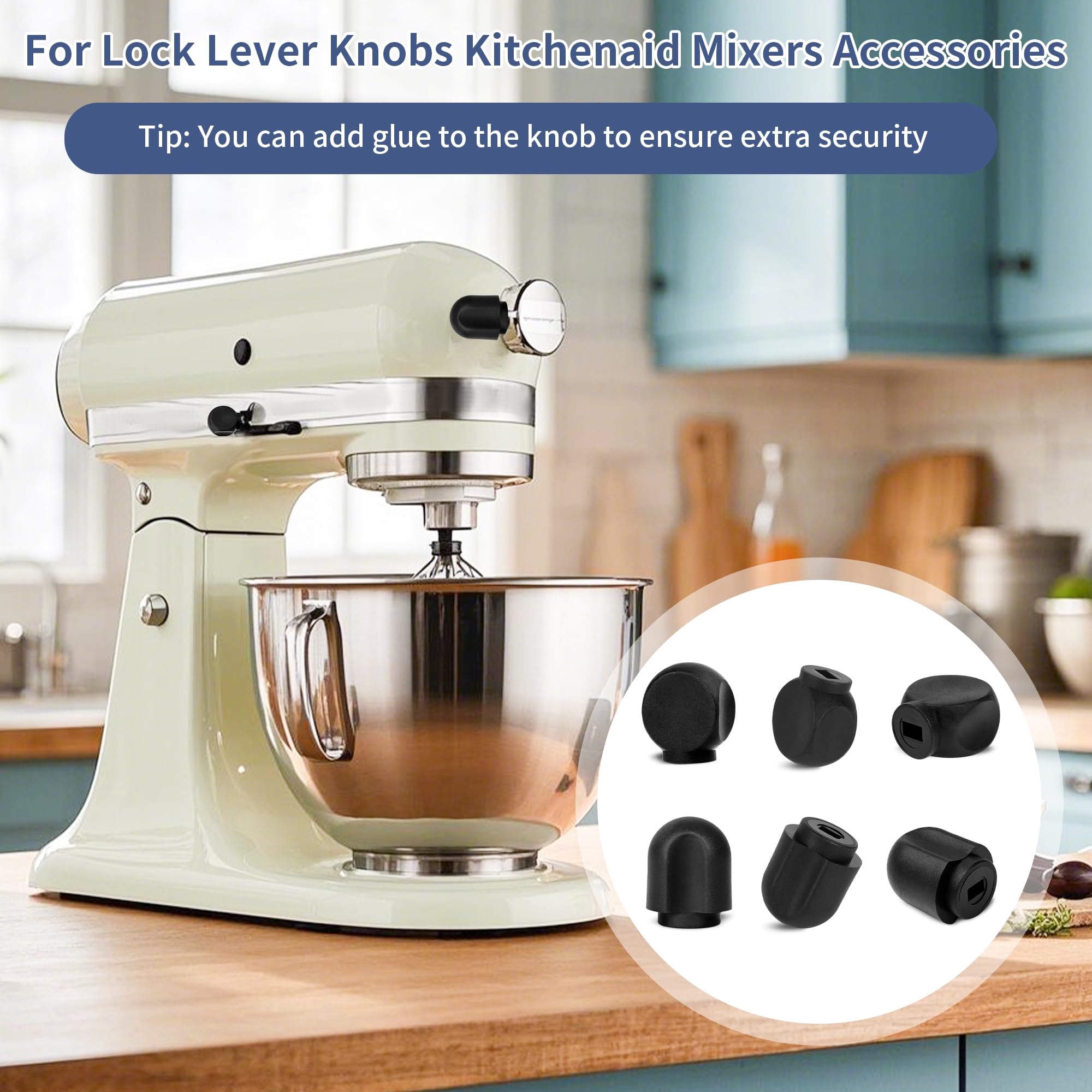 ETZ Speed Control Knob Replacement Part, Lock Lever Knob (3 Sets) for KitchenAid Stand Mixer 5QT, 6QT, K45, Tilt-Head Mixer K45 K45SS, KSM75, Bowl-Lift Mixer KD2661, KL26M, KP26M1