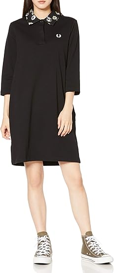 Amazon フレッドペリー ワンピース Printed Collar Shirt Dress D9156 レディース ワンピース チュニック 通販
