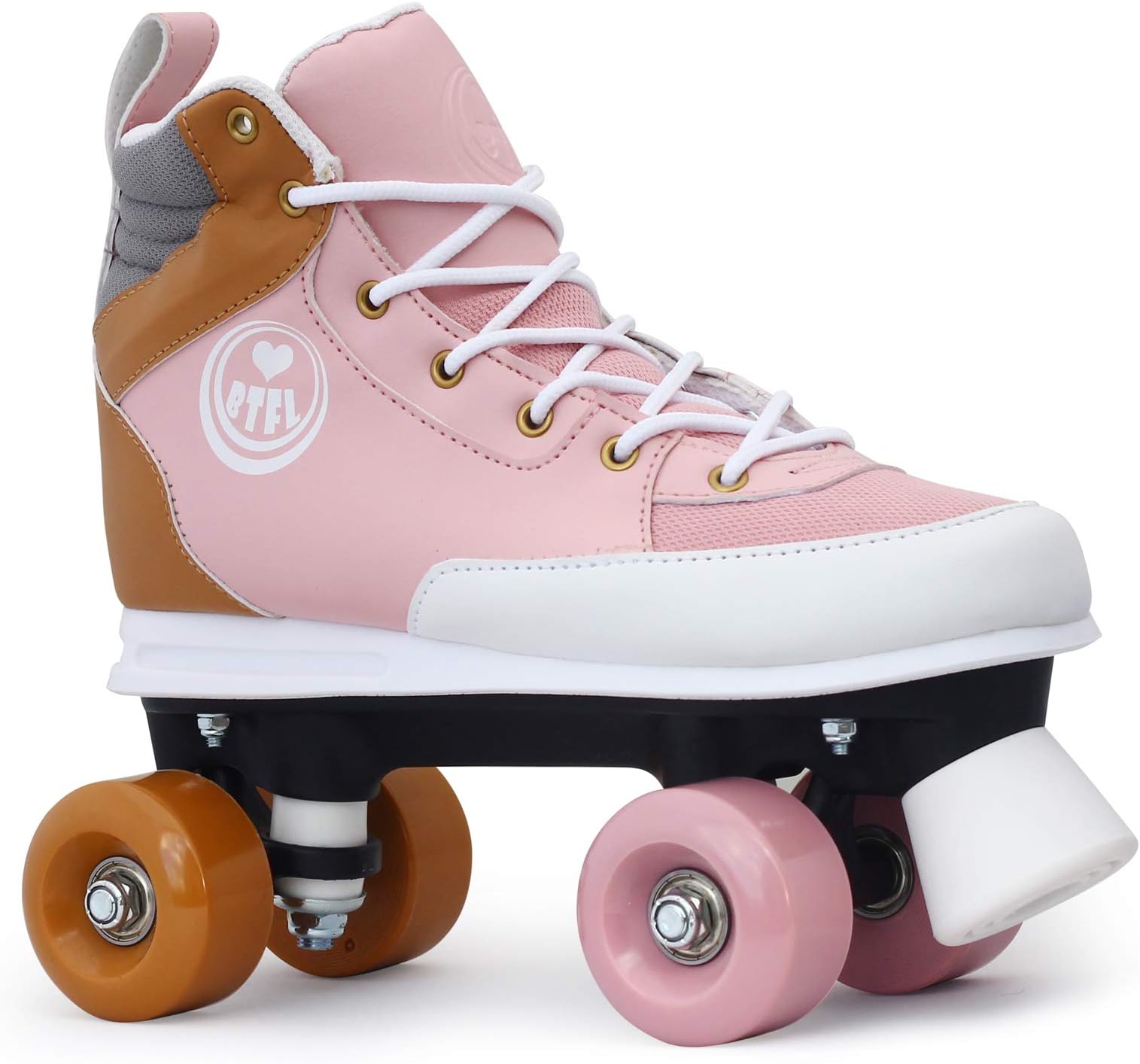 BTFL Roller Skates Rosa Girlie for Girls,Retro,Dance-Roller,4 Wheel Quad Skates