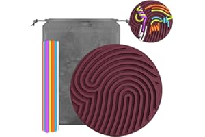 AGIFTMIND Sensory Activity Board Silicone Fidget Toys with Travel Bag and 13 Strings for Adults Kids Anxiety Relief Stress, ADHD & Autism (Purple, 6.6in)