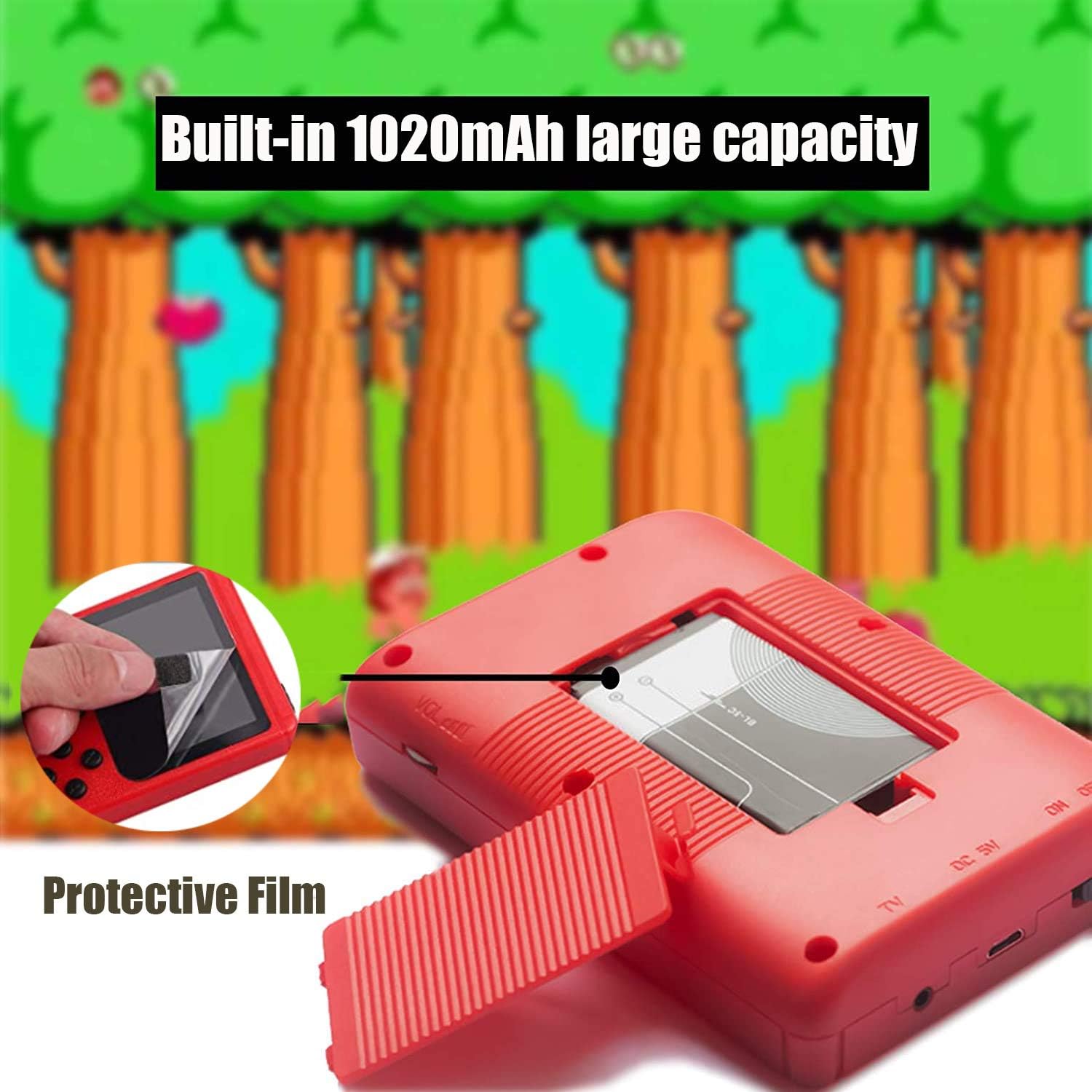 Handheld Game Console, Retro Mini Game Player with 400 Classical Games, 3 inch Screen Video Games Console Support for Connecting TV & Two Players1020mAh Rechargeable Battery Present for Kids/Adult: Toys & Games
