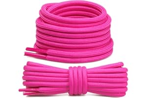 Stepace [2 Pairs] Round Boot Shoelaces 3/16" Heavy Duty Shoe Laces for Sneakers Running Athletic Shoes