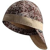 Fullsheild Reversible Welding Cap Flame Resistant CAT 2 Protective FR Welder Hats 6 Pannel Lightweight Printed for Men Women