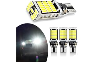 ZBGUN Pack-4 LED Car Decoding Stepless High-bright Reversing Light,T15 4014 45smd Chipset，360 Degree Lighting,6000K White，50,000 Hour Lifespan，Cargo Lights Replacement