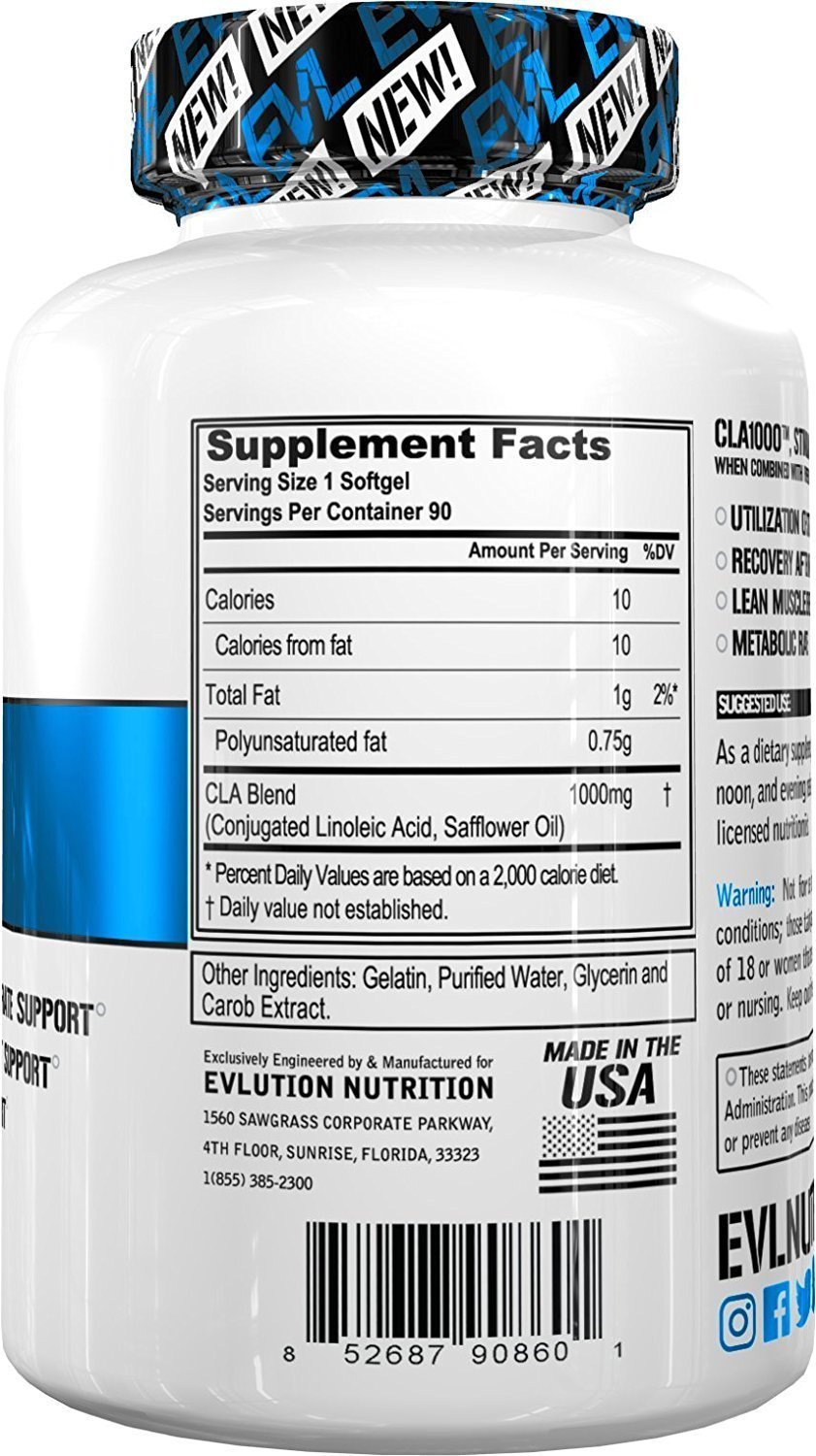 Evlution Nutrition CLA 1000, Conjugated Linoleic Acid, Weight Loss