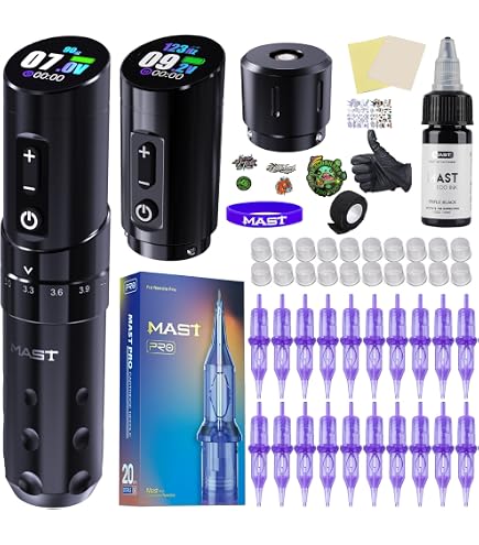 MAST FLIP3ワイヤレスタトゥーマシン Amazon.com: Mast Tattoo Flip3 Wireless Tattoo Machine Kit, 7