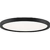 Quoizel Outskirts Round Flush Mount Ceiling Light, 15 Inch Oil Rubbed Bronze, Dimmable Integrated LED 2900 Lumens, 27 W, Clos