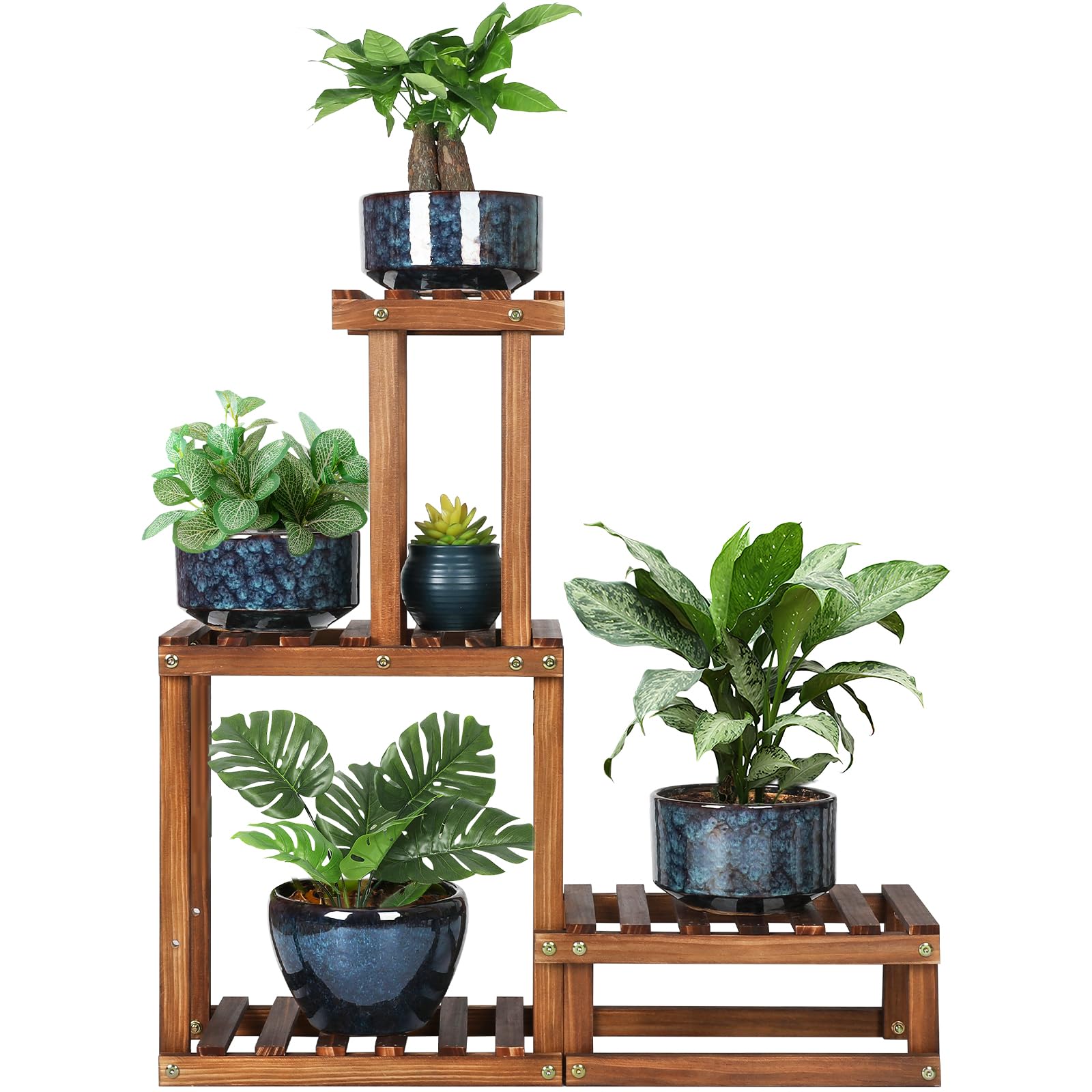 COOGOU Wood Plant Stand Indoor Outdoor 4 Tiers Plant Rack Corner Planter  Shelf Flower Pot Holder for Living Room Garden Patio Yard Porch (Space  Saving,27.6,Small) for sale | Las Vegas, NV |