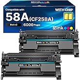 58A Toner Cartridge CF258A 58X for HP Printer M428fdw (2 Black, with Chip) | Compatible for HP 58A Toner Cartridge 58X CF258X Use with LaserJet Pro Mep M428fdw M428dw M428fdn M404n M404dn M404dw M404