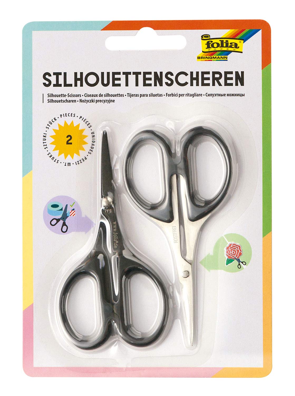 Folia 779 - Silhouette Scissors 2-Piece Set, Approx 10.5 cm Long