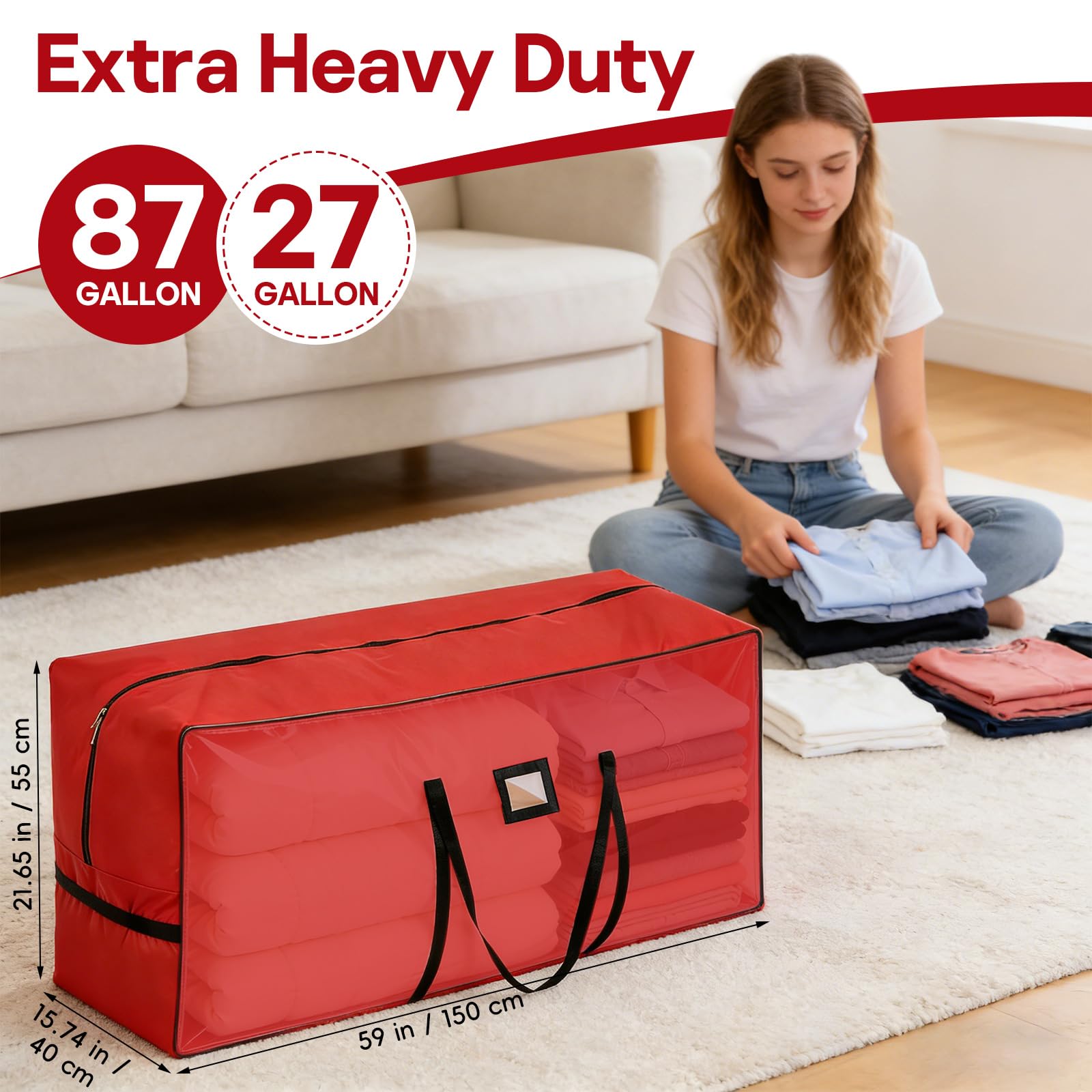 Condition photo showing New/Like New for christmas tree storage bag box 9ft, 2 pack heavy duty christmas tree bag container, 600d oxford wate