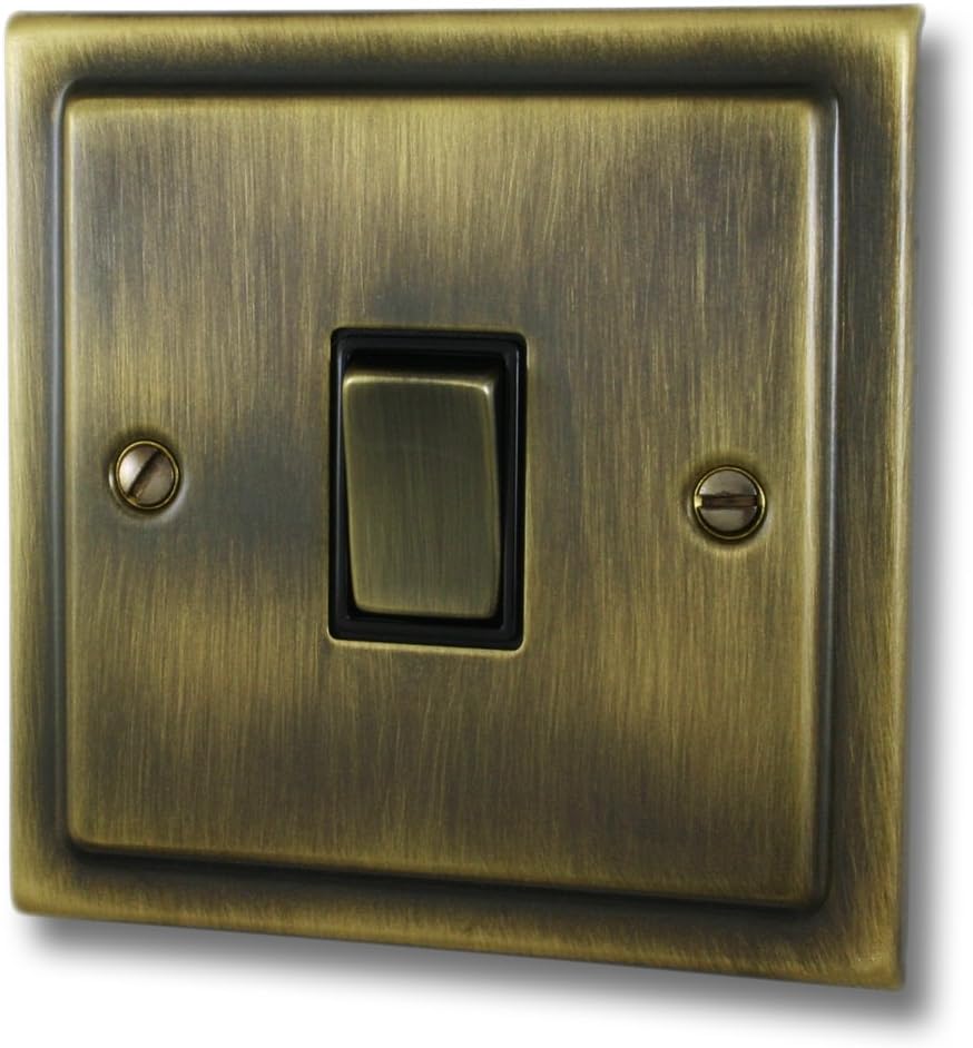 G&H Brassware TAB301 Victorian Antique Brass Light Switch 2-Way 10A One Gang, w8 x h94 x d94 mm