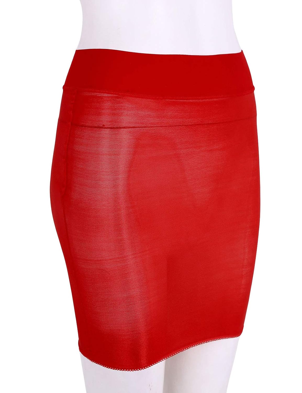 Gonna Midi Donna Elastica Tinta Unita - Sottogonna Corta Per Lavoro O Casual