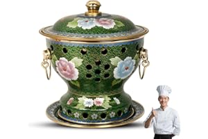 2025 New Chinese Copper Hot Pot, with Chinese Traditional Cloisonne Design, Single Person Copper Hot Pot, Fast Heating urable