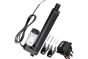 URANT 24V 8 Inch Linear Actuator,1000N Speed 10 mm/s Heavy Duty Linear Actuator with Mounting Bracket and Waterproof Switch for Motor Home Electric Door Opener (200 mm)