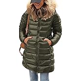 PRETTYGARDEN Women's Long Winter Puffer Coats Hooded Zip Up Thickened Parka Down Jackets Trendy Fashion Warm Outerwear
