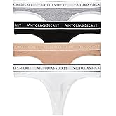 Victoria's Secret Women's Cotton Logo Thong Underwear, Panties for Women, Multi Pack (XS-XXL)