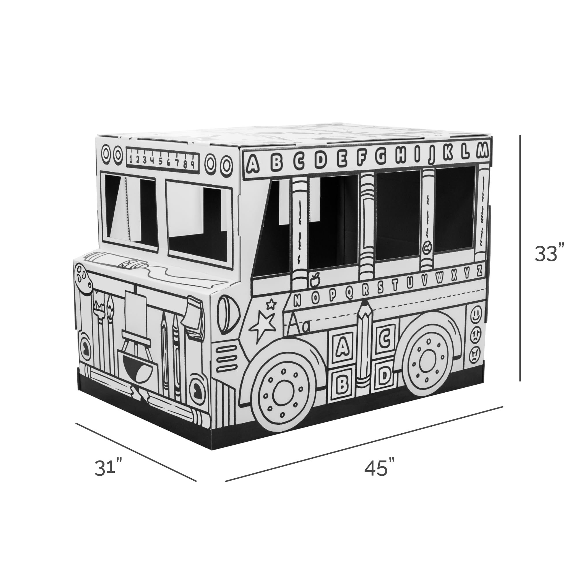 Bankers Box at Play School Bus Cardboard Playhouse and Craft Activity for Kids